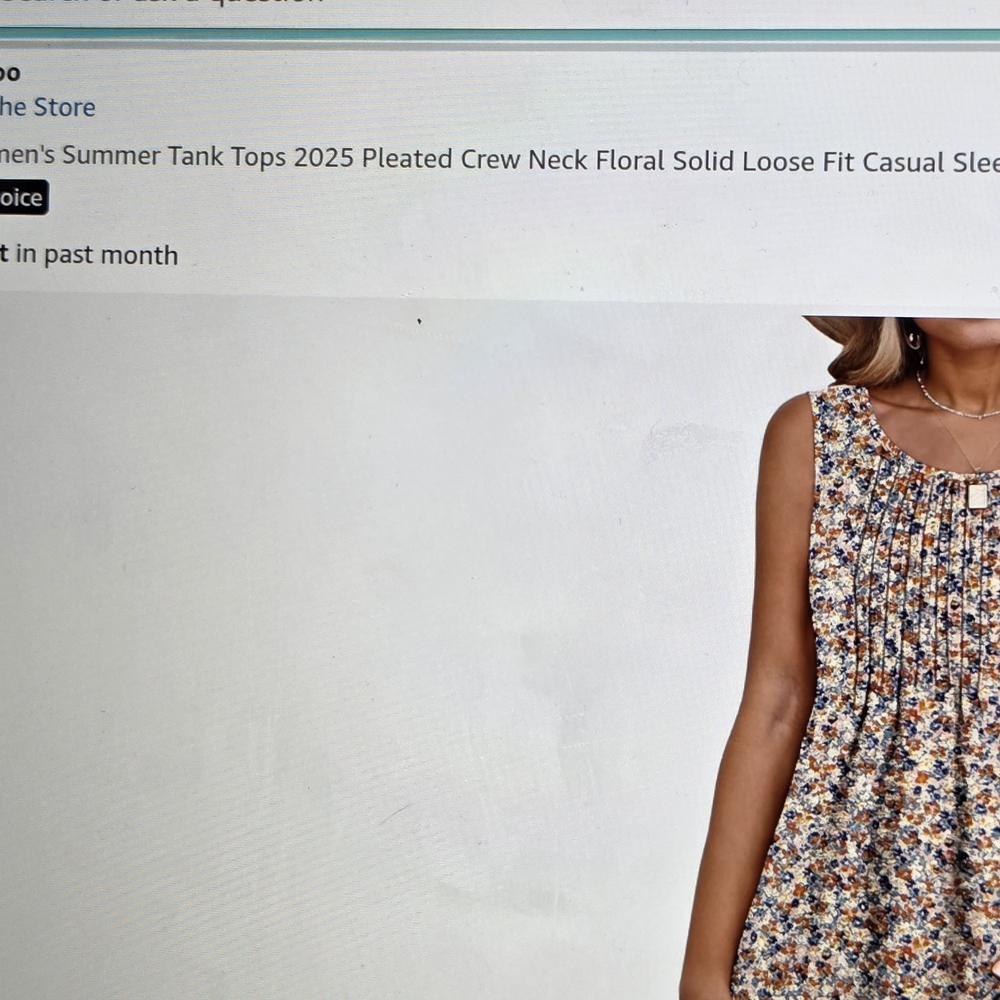 Zeagoo Multicolor Floral Pleated Tank Top